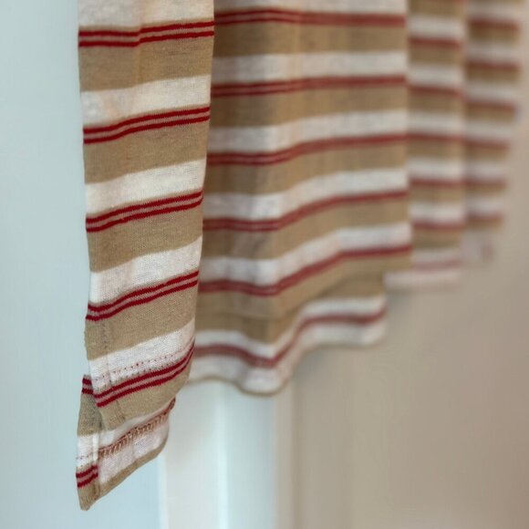 Onia Shaun Polo Shirt Linen Blend Striped Short Sleeve NWT | Size XL - Picture 4 of 7